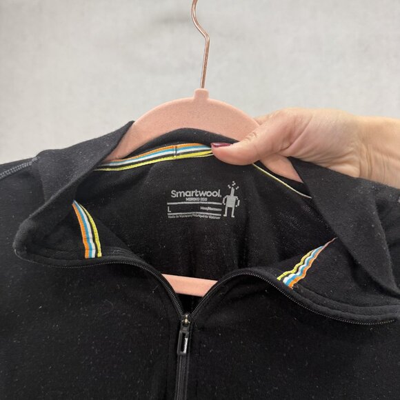 Smartwool Shirt Mens Large Black Merino 150 Base Layer Quarter Zip Thermal - Picture 2 of 10